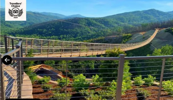 地標(biāo)性景點(diǎn)吸睛引流：Gatlinburg SkyPark 天空公園： 擁有北美最長天空步道和407英尺高的田納西州地標(biāo)——太空針?biāo)s膺CBS認(rèn)證“美國十大最美景點(diǎn)之一”，是游客必打卡之地。